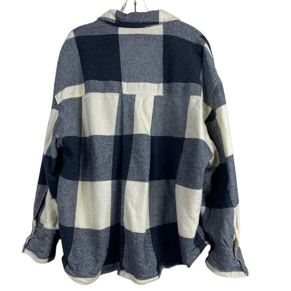 Zara Womens Plaid Flannel Shirt Long Sleeve Button Down Black White  Size Small - Picture 7 of 9